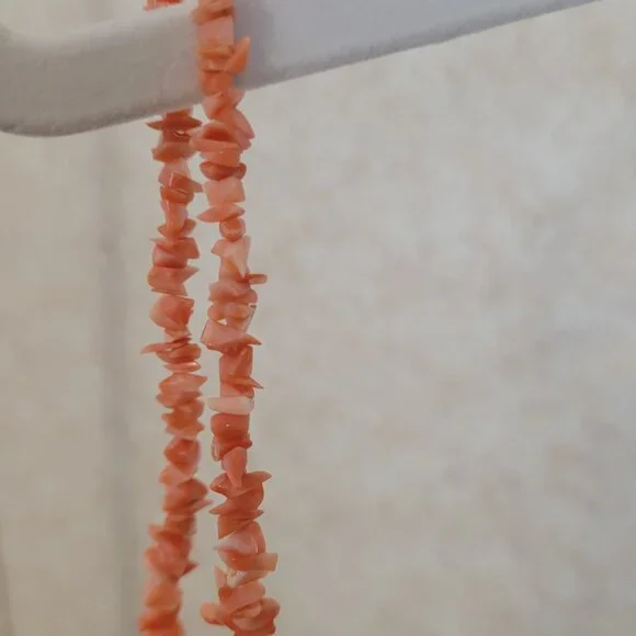 Coral Necklace Orange Choker Vintage - Picture 7 of 12